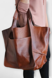 Alessia Romano | Oversized Leather Tote Bag For Women