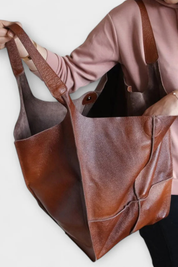 Alessia Romano | Oversized Leather Tote Bag For Women