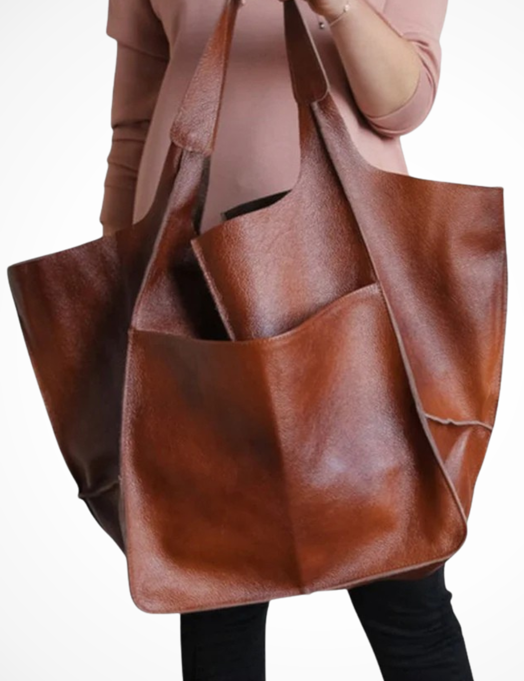 Alessia Romano | Oversized Leather Tote Bag For Women