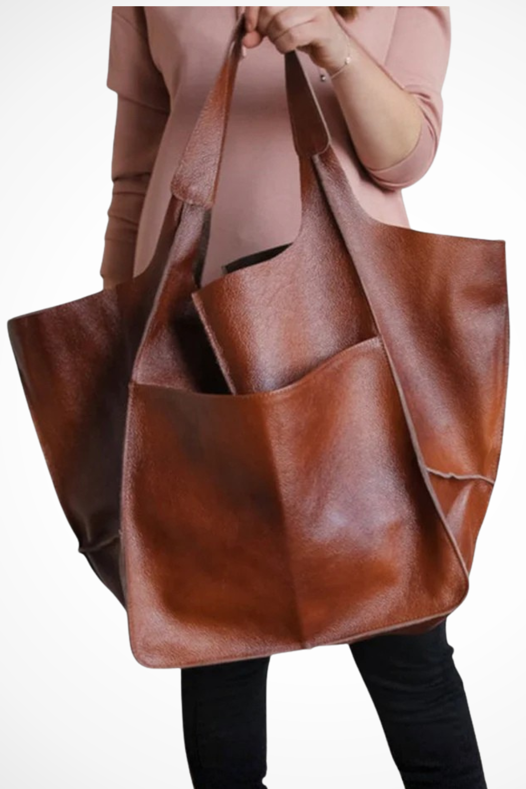 Alessia Romano | Oversized Leather Tote Bag For Women