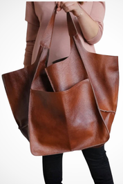 Alessia Romano | Oversized Leather Tote Bag For Women
