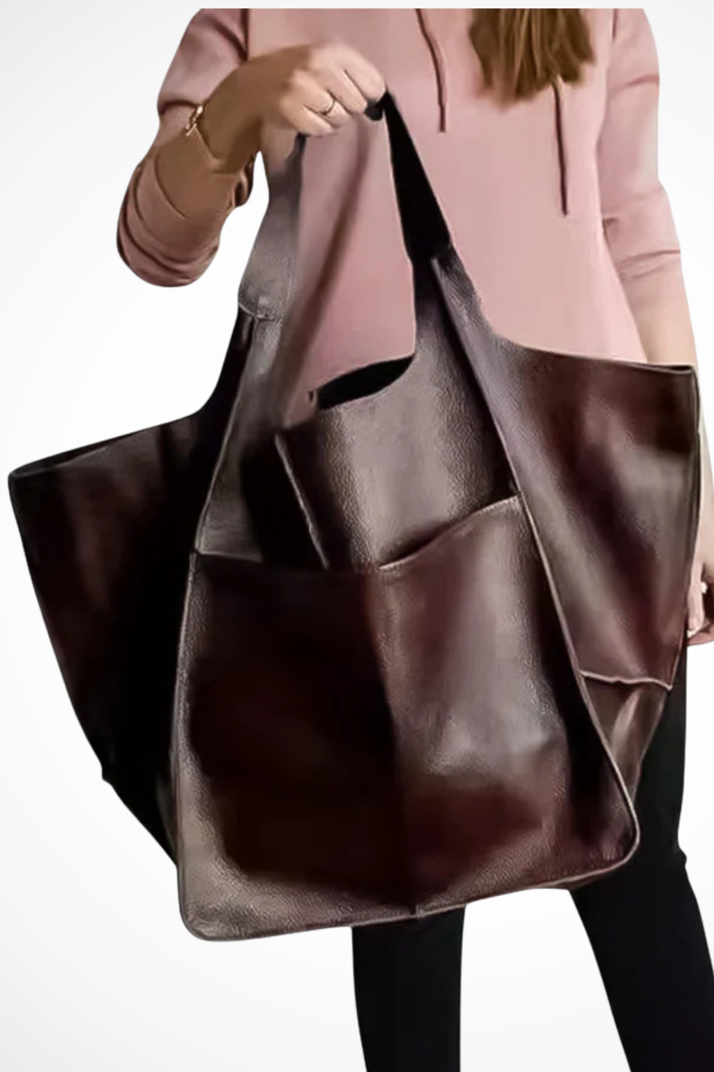 Alessia Romano | Oversized Leather Tote Bag For Women