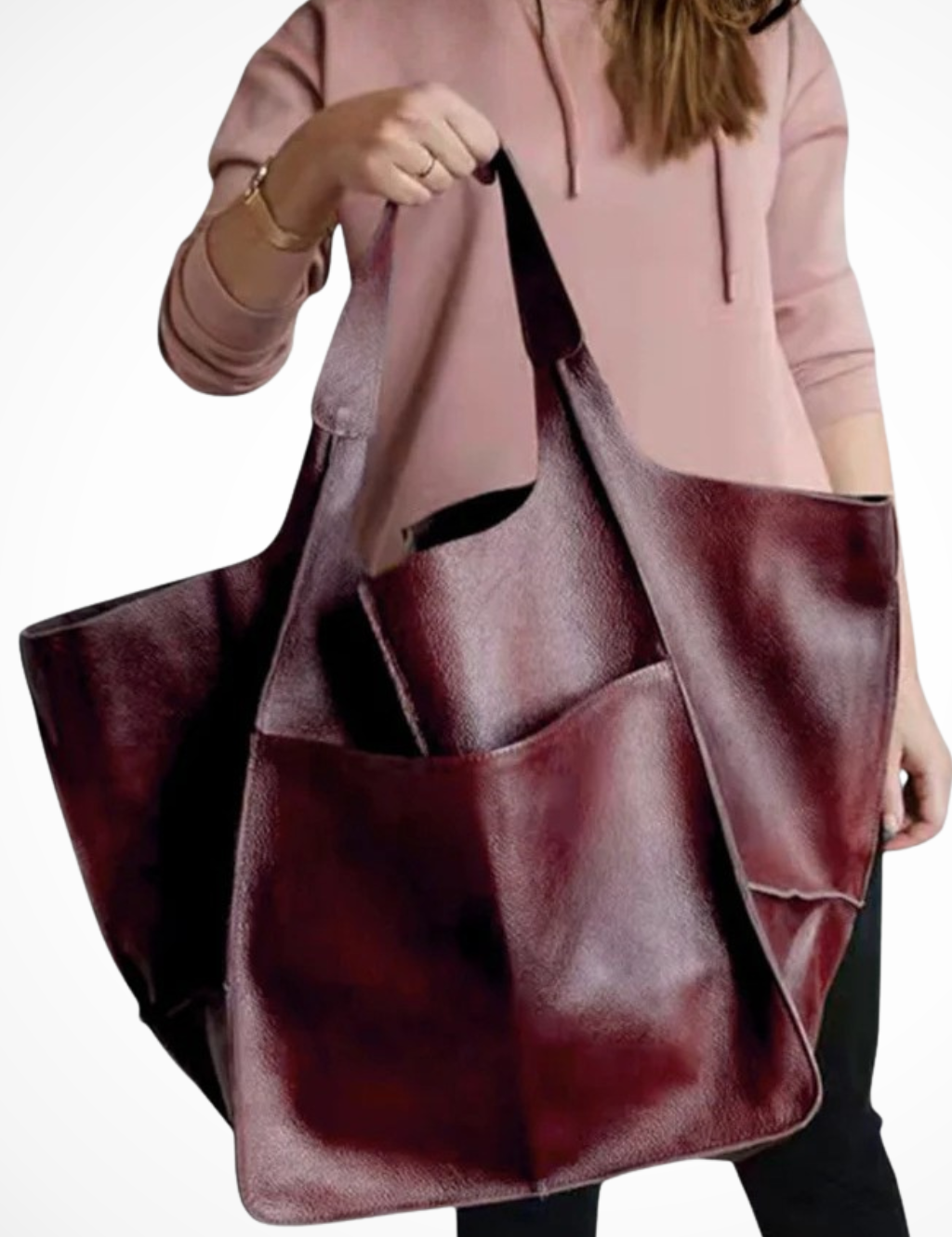 Alessia Romano | Oversized Leather Tote Bag For Women