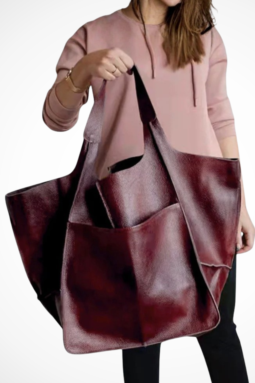 Alessia Romano | Oversized Leather Tote Bag For Women