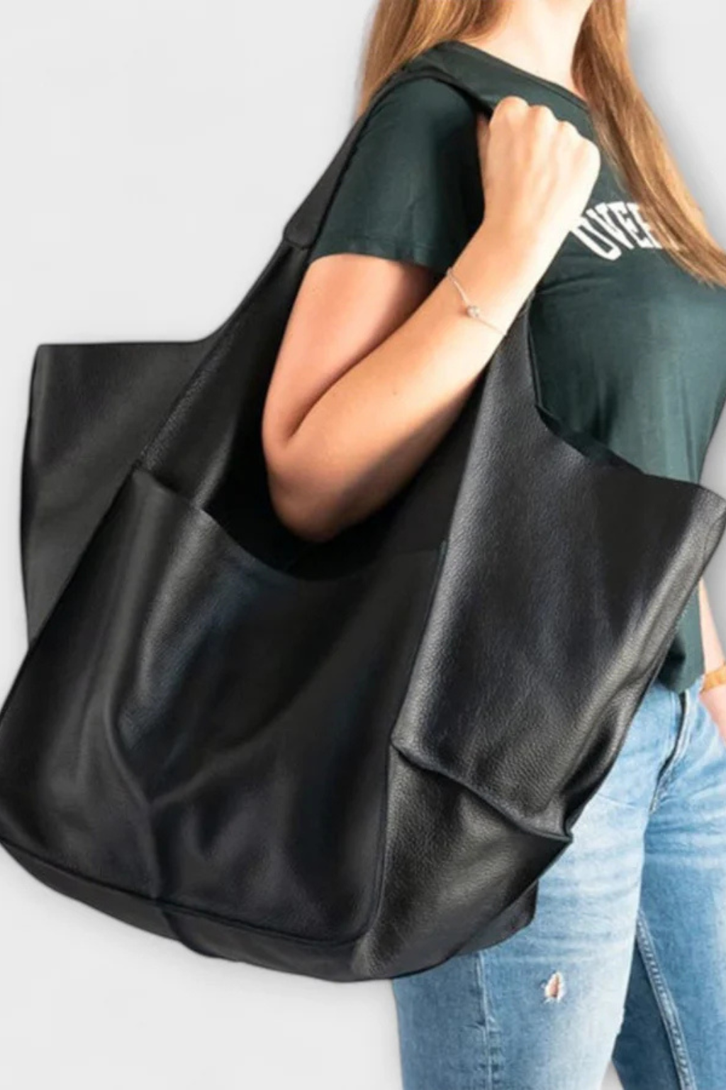 Alessia Romano | Oversized Leather Tote Bag For Women