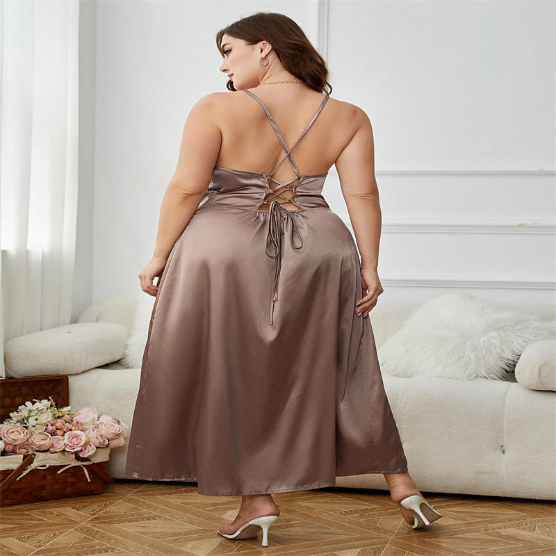 Alessia Romano | Plus Size A-Line Sling Maxi Prom Dress