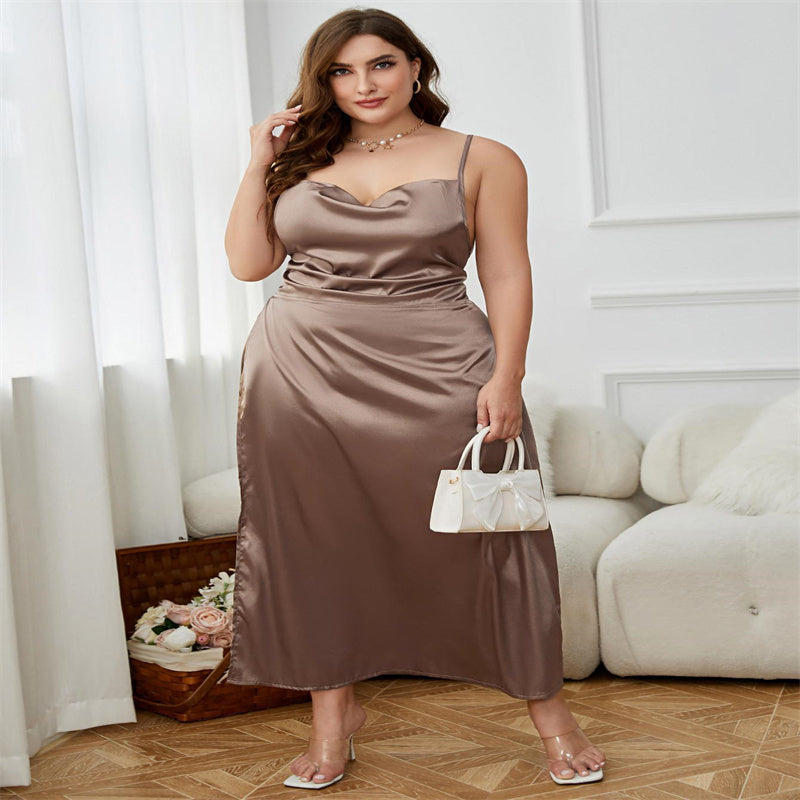 Alessia Romano | Plus Size A-Line Sling Maxi Prom Dress