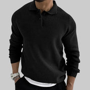 Alessio Romano | Textured Knit Polo Sweater For Men