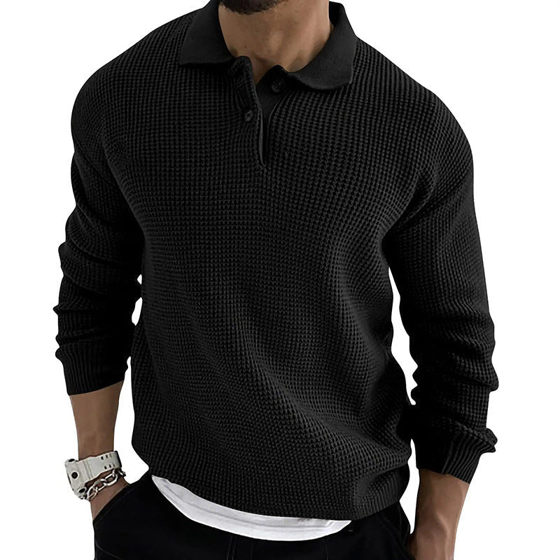 Alessio Romano | Textured Knit Polo Sweater For Men