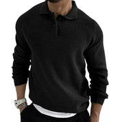Alessio Romano | Textured Knit Polo Sweater For Men