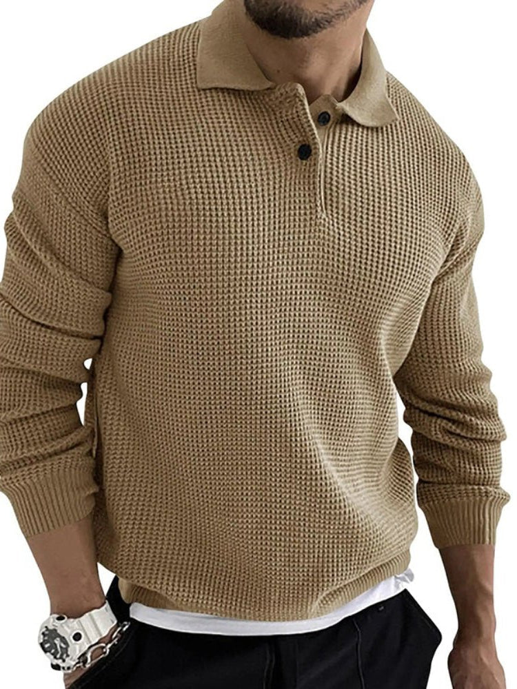 Alessio Romano | Textured Knit Polo Sweater For Men
