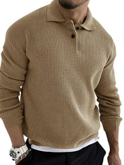 Alessio Romano | Textured Knit Polo Sweater For Men