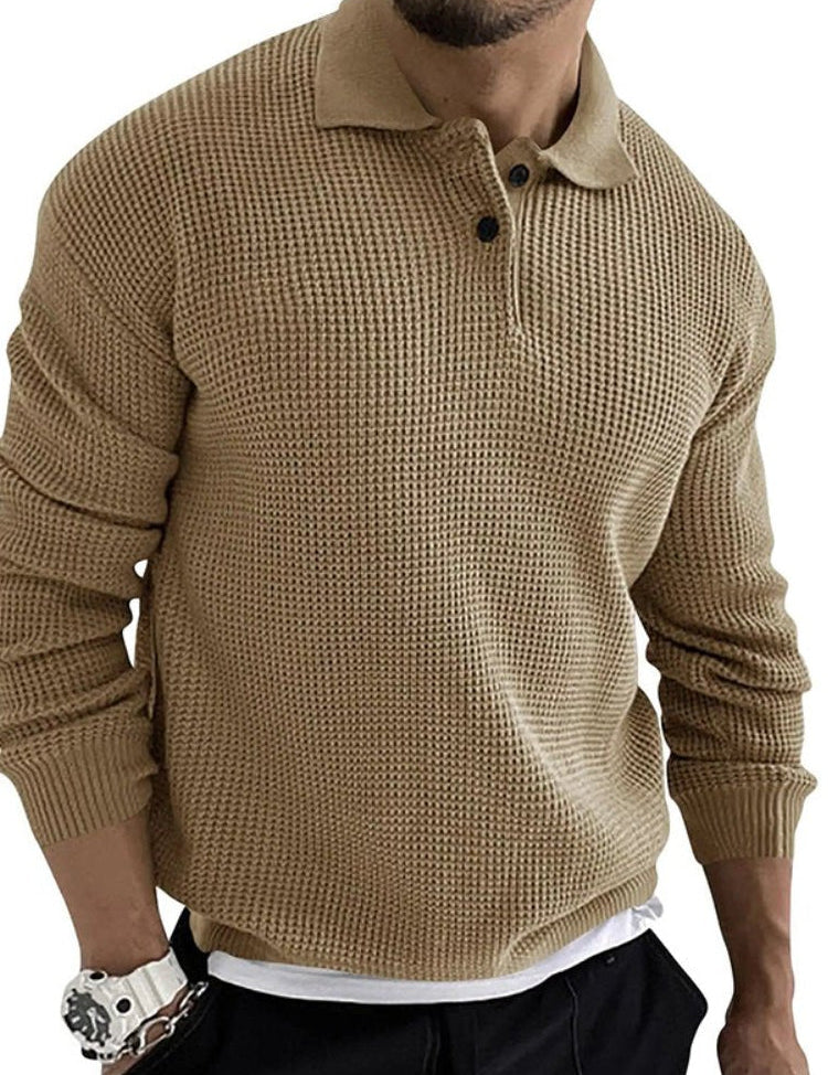 Alessio Romano | Textured Knit Polo Sweater For Men