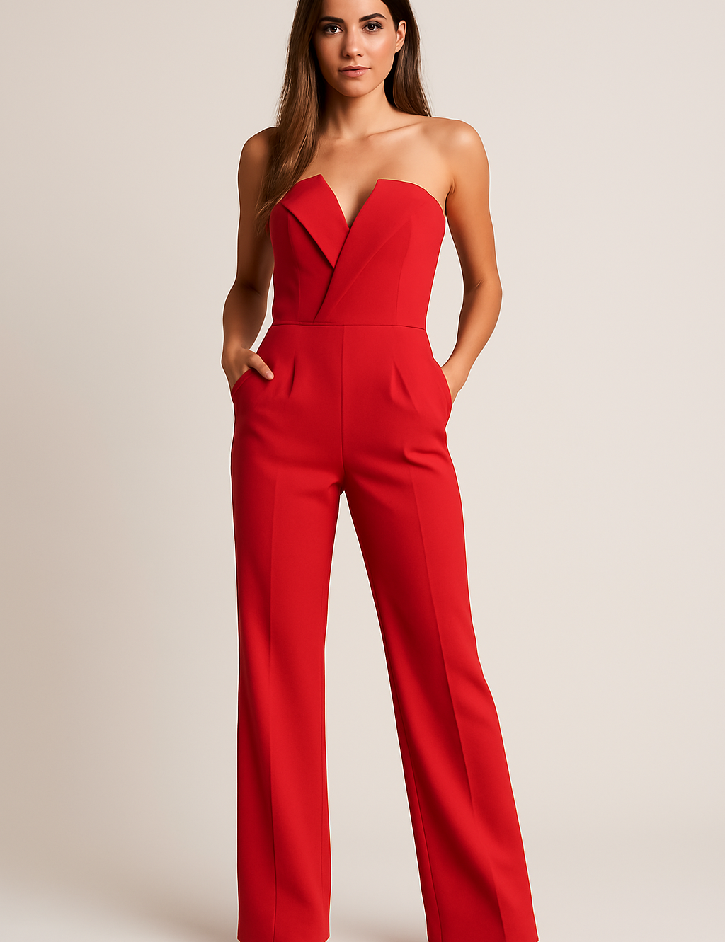 Alina Westwood | Strapless Tailored Wide-Leg Jumpsuit