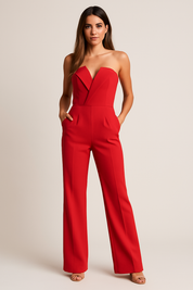 Alina Westwood | Strapless Tailored Wide-Leg Jumpsuit