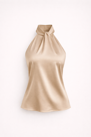 Élodie Moreau | Elegant Satin Halter Top