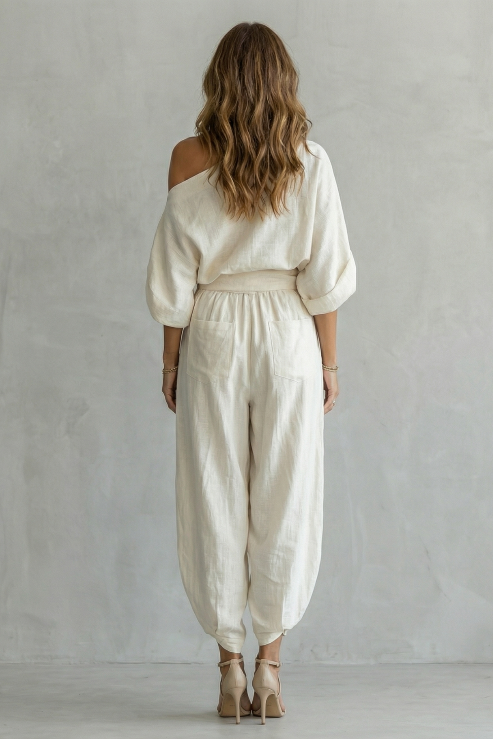 Imogen Hartley | Relaxed Off-Shoulder Linen Two-Piece Set
