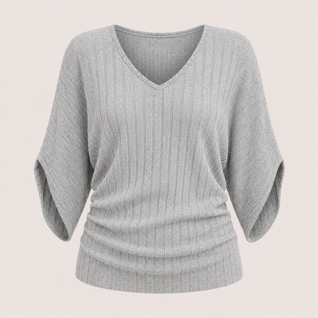Amelia Cooper | Ribbed V-Neck Knit Top