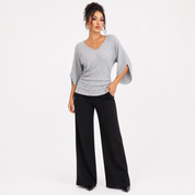Amelia Cooper | Ribbed V-Neck Knit Top