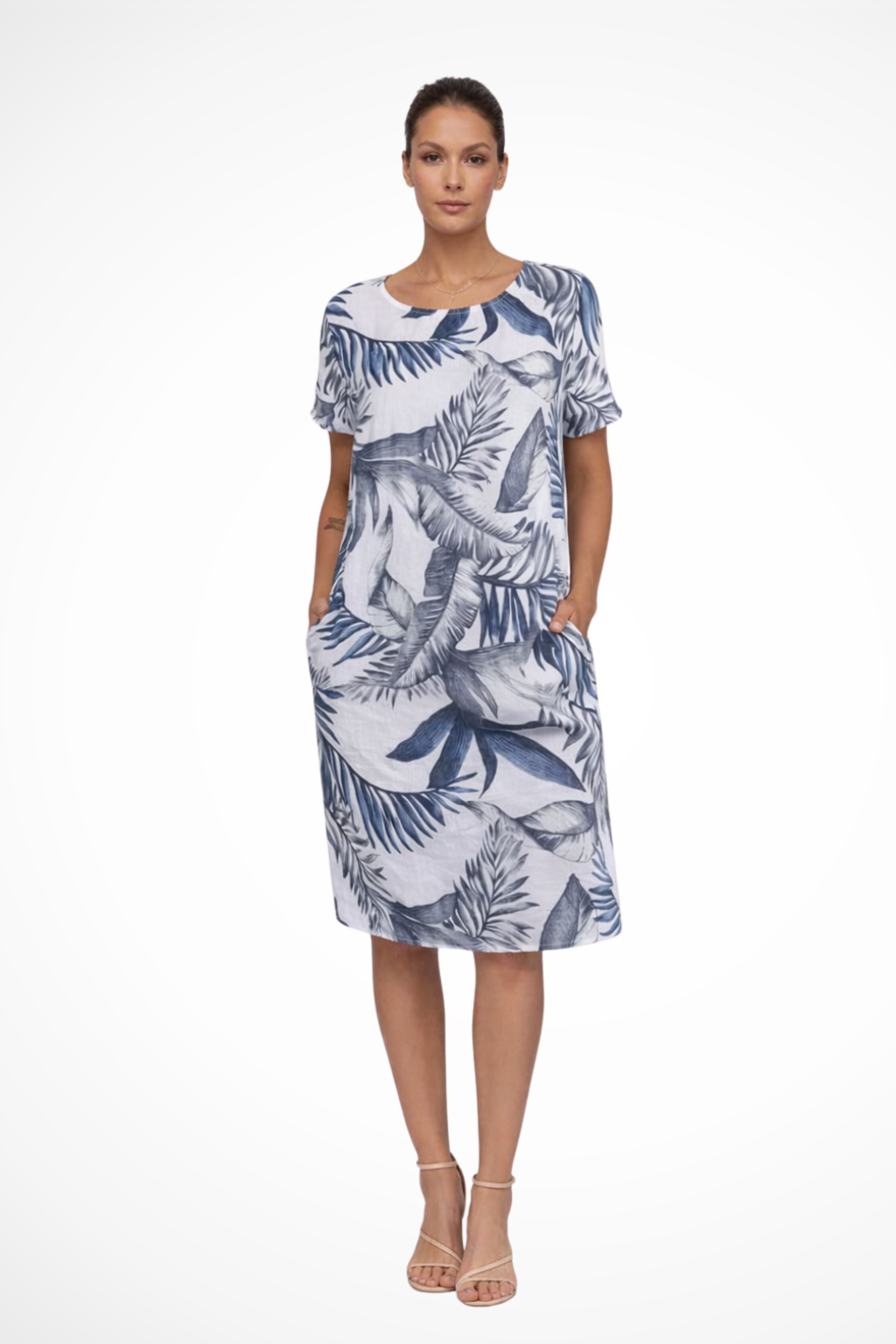 Amélie Dubois | Botanical Linen Midi Dress