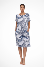 Amélie Dubois | Botanical Linen Midi Dress