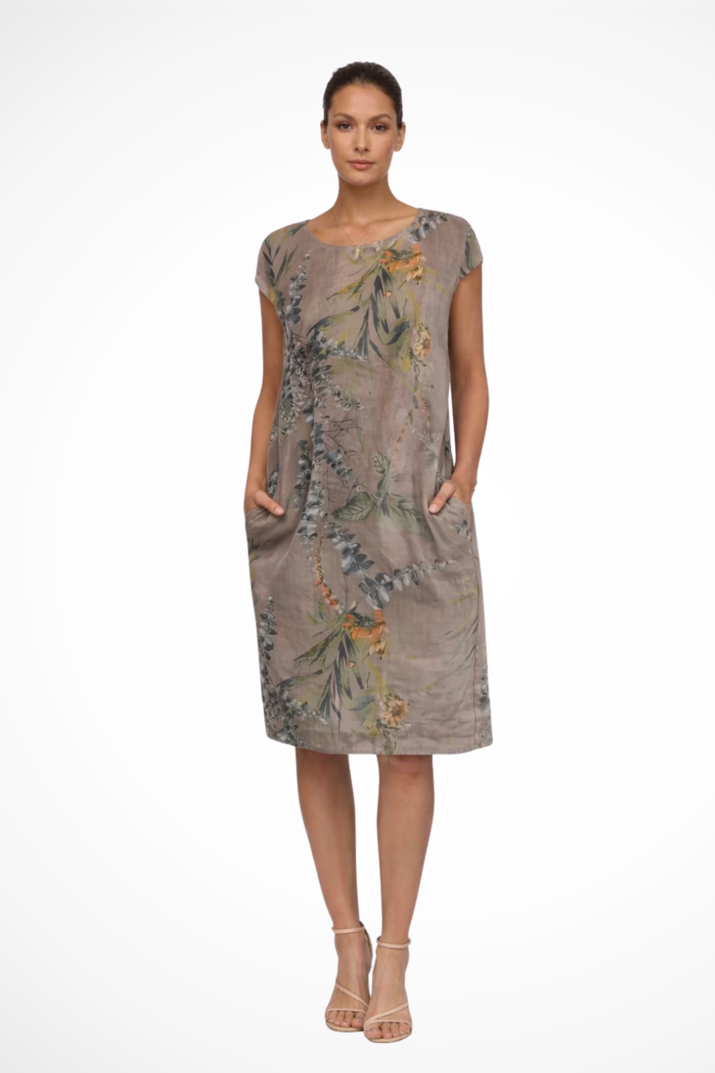 Amélie Dubois | Botanical Linen Midi Dress