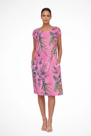Amélie Dubois | Botanical Linen Midi Dress