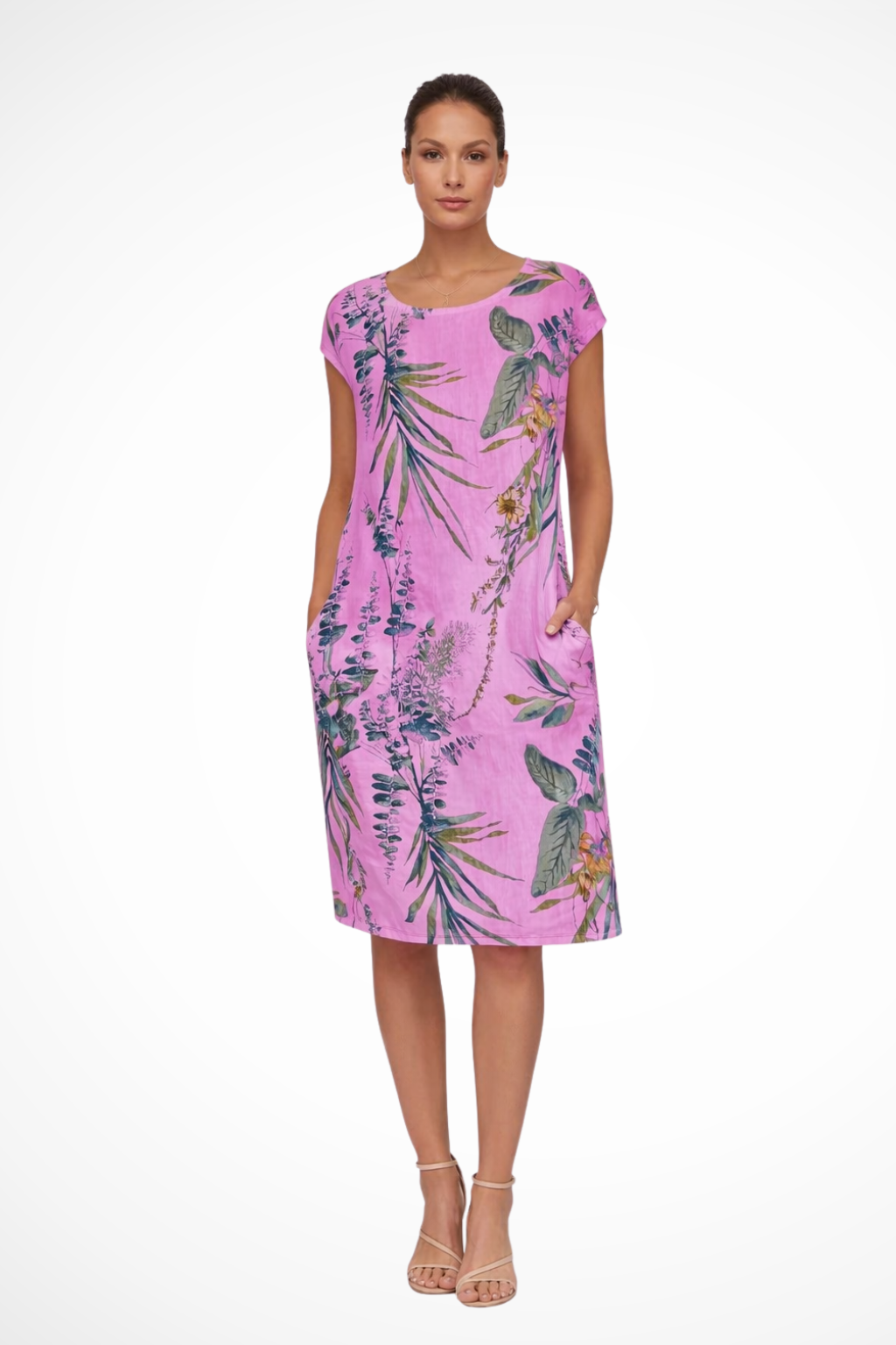 Amélie Dubois | Botanical Linen Midi Dress