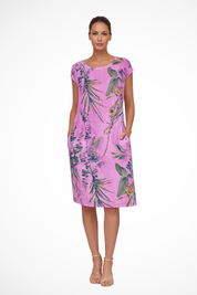 Amélie Dubois | Botanical Linen Midi Dress