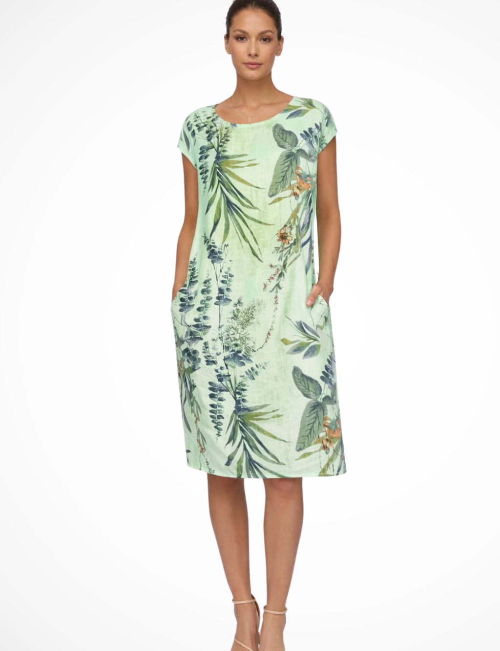 Amélie Dubois | Botanical Linen Midi Dress