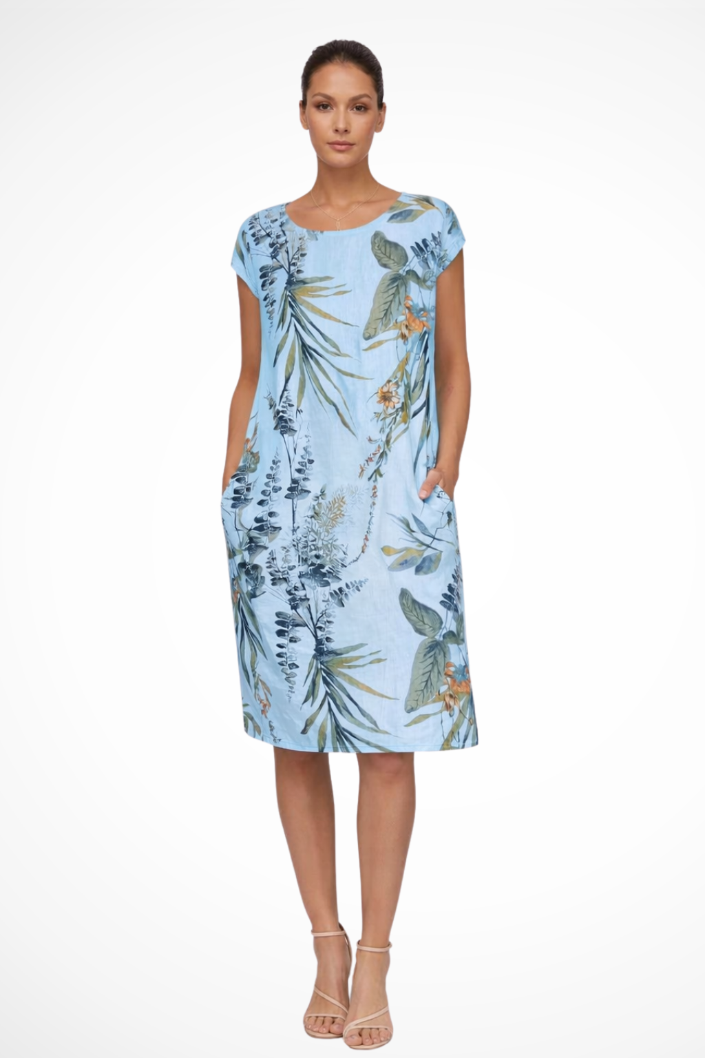 Amélie Dubois | Botanical Linen Midi Dress