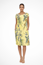 Amélie Dubois | Botanical Linen Midi Dress