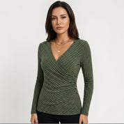 Amélie Dubois | Elegant Wrap Knit Top For Women