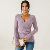 Amélie Dubois | Elegant Wrap Knit Top For Women