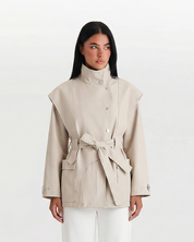 Amélie Rousseau | Structured Belted Utility Jacket For Women