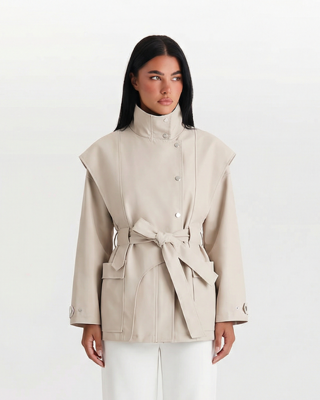 Amélie Rousseau | Structured Belted Utility Jacket For Women