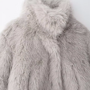Amélie Trevarre | Women's Cropped Faux Fur Jacket in Dove Grey