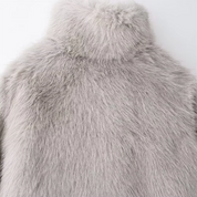 Amélie Trevarre | Women's Cropped Faux Fur Jacket in Dove Grey