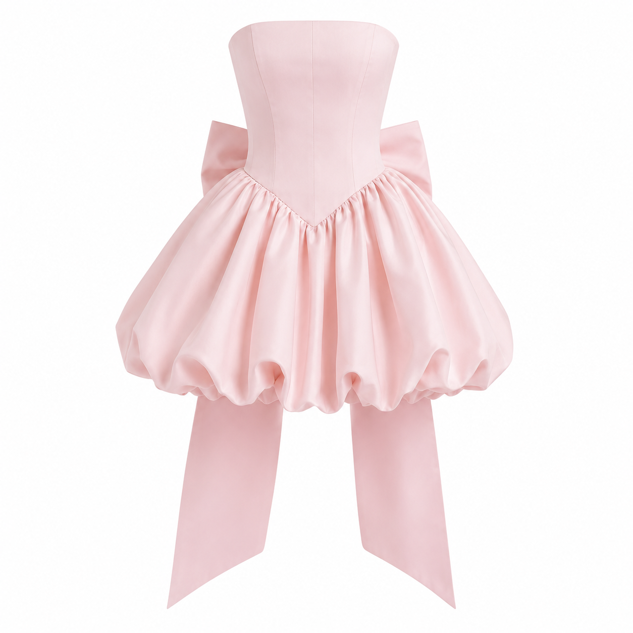 Arabella Finch | Cocktail Satin Mini Dress with Bubble Skirt