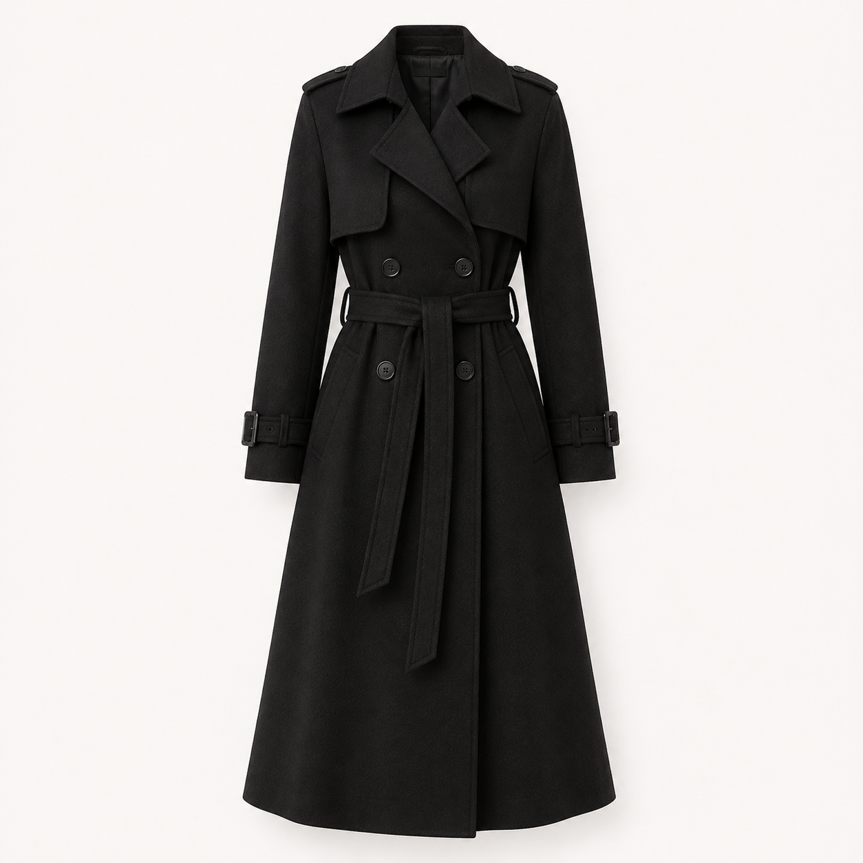 Arabella Forsythe | Belted Trench Coat Longline Wool-Blend