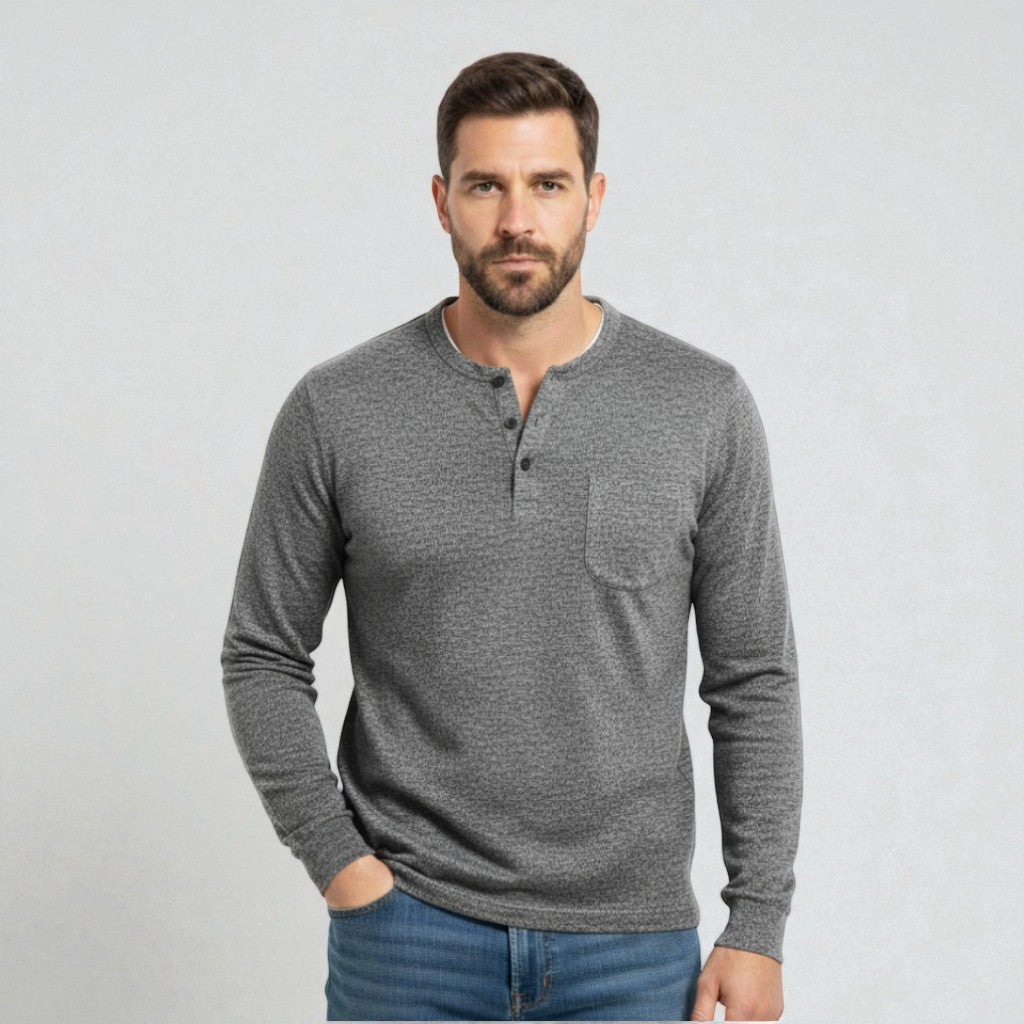 Arthur Beaumont | Classic Long Sleeve Henley For Men