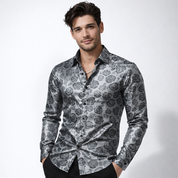 Arthur Brooks | Embossed Floral Satin Shirt