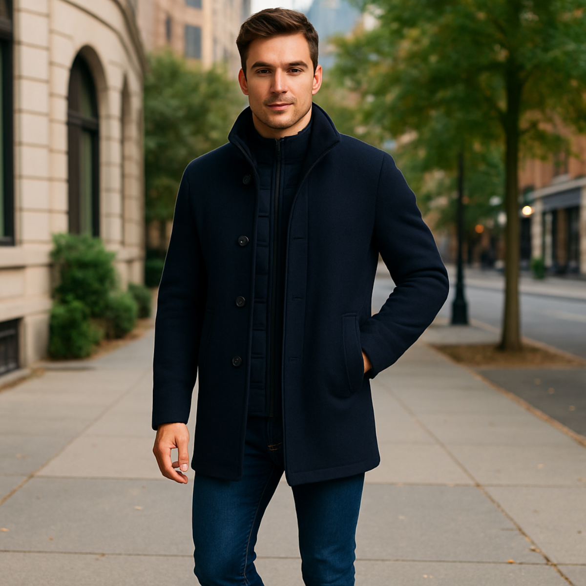 Arthur Kensington | Wool Blend Coat For Men