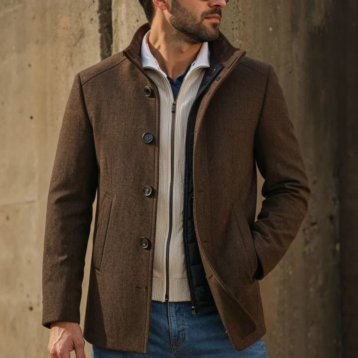 Arthur Kensington | Wool Blend Coat For Men