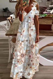 Aurélie Fontaine | Floral Lace Shoulder Maxi Dress For Women