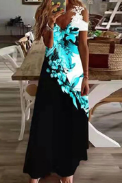 Aurélie Fontaine | Floral Lace Shoulder Maxi Dress For Women
