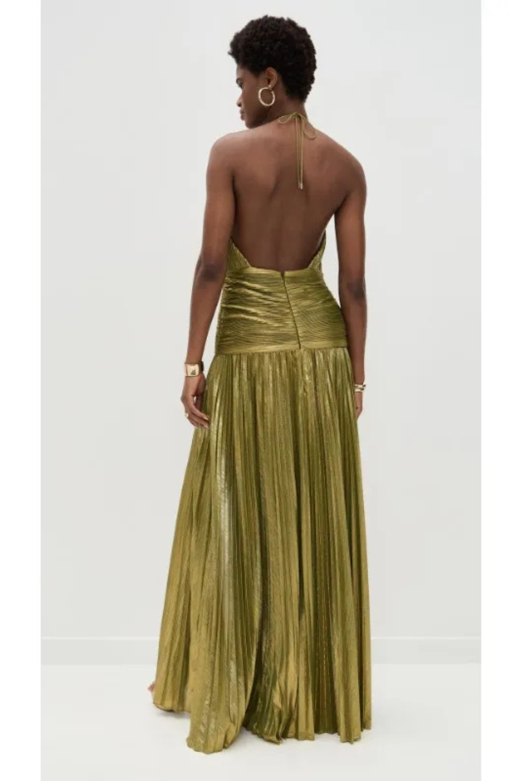 Aurélie Fontaine | Golden Luxe Halter Maxi Dress For Women