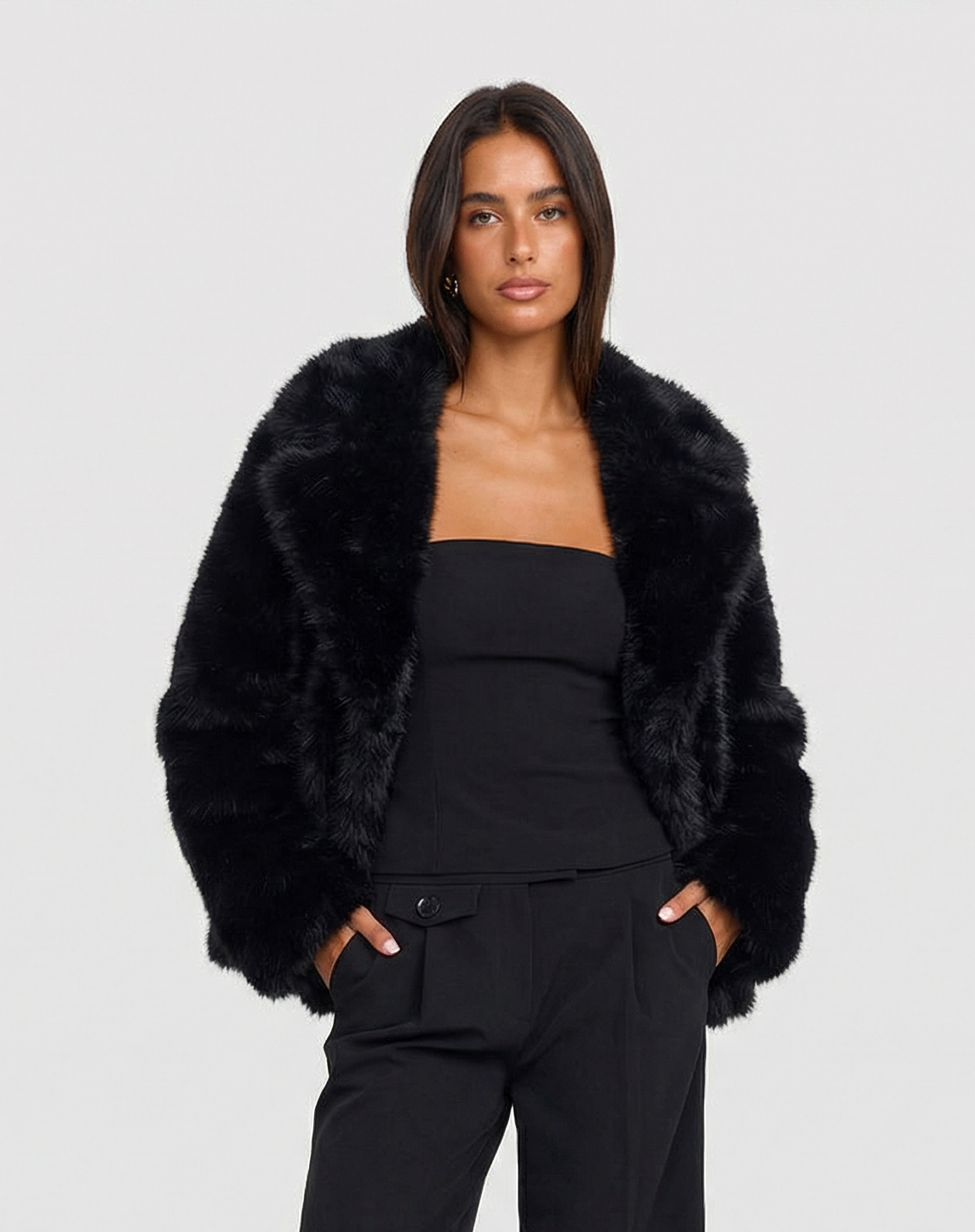 Aurélie Fontaine | Luxe Faux Fur Cropped Jacket For Women