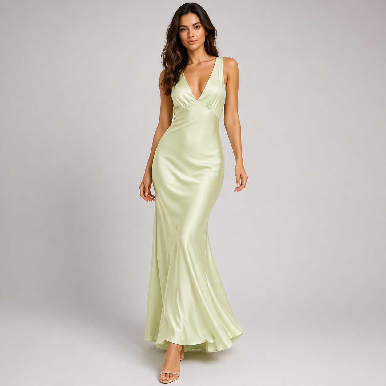Aurora Bellini | Satin Maxi Evening Prom Dress for Women