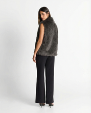 Aurore Vasselin | Faux Fur Gilet Sleeveless High Neck Luxury Vest